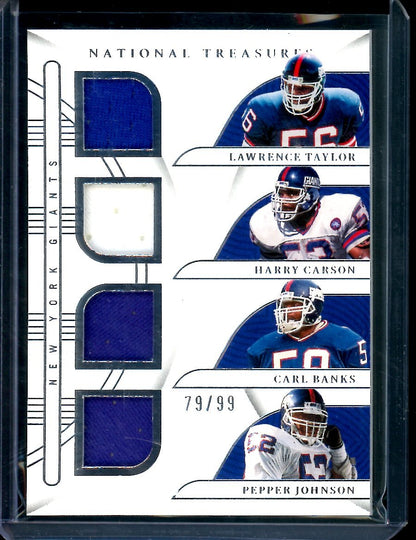 2022 Panini National Treasures Lawrence Taylor/Harry Carson/Carl Banks/Pepper Johnson Quad Patch /99 Giants - Trading Card Market