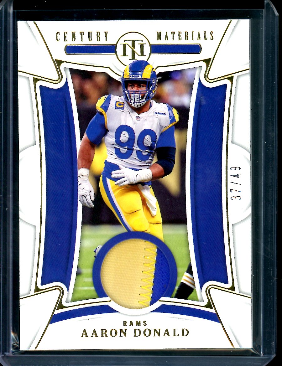 2022 Panini National Treasures Aaron Donald Century Materials Patch /49 Rams