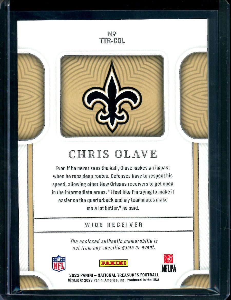 2022 Panini National Treasures Chris Olave Rookie Tremendous Treasures Patch /49 Saints
