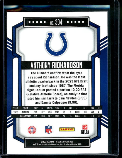 2023 Panini Score Anthony Richardson Rookie Blue /100 Colts - Trading Card Market