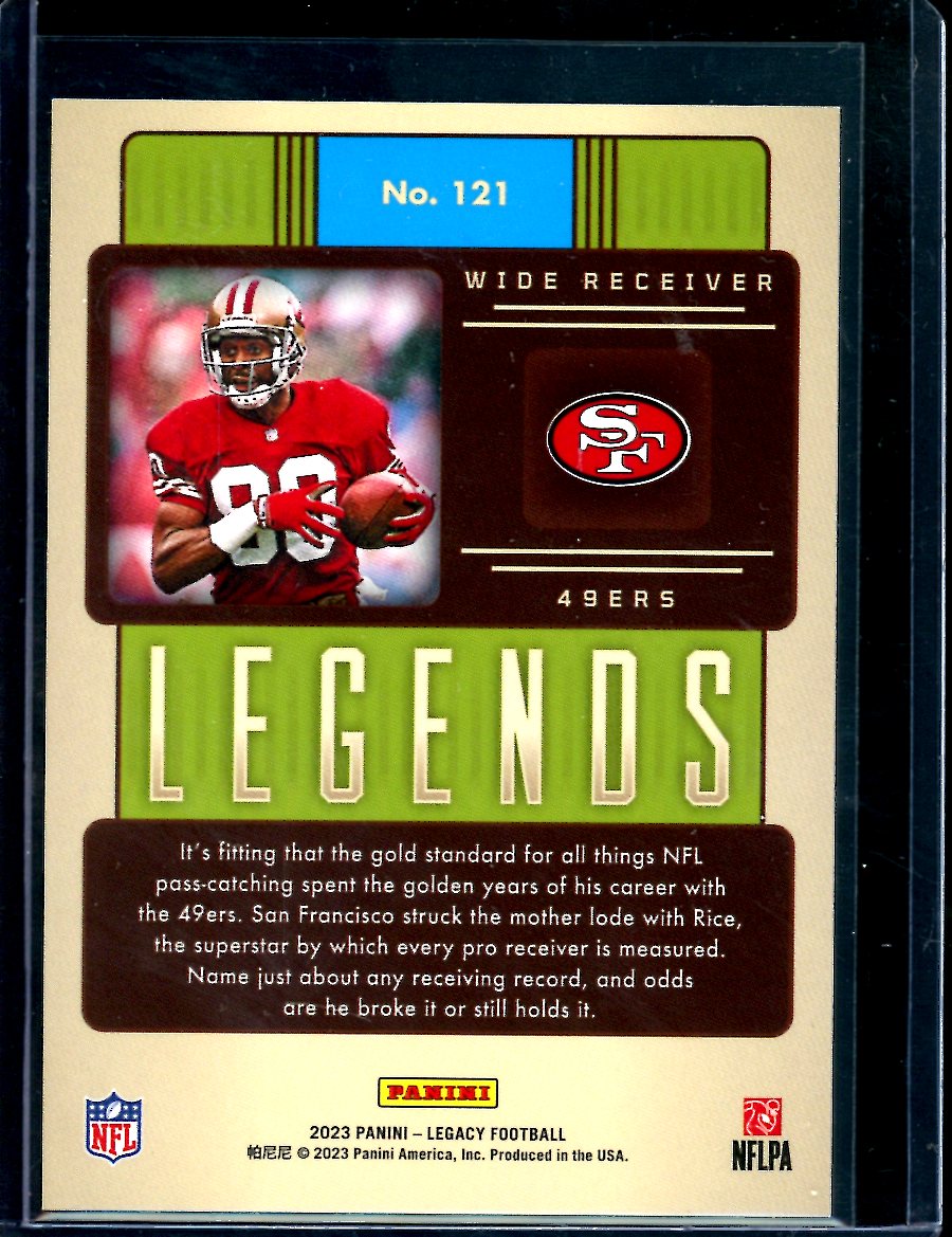 2023 Panini Legacy Jerry Rice Legends Purple /10 49ers