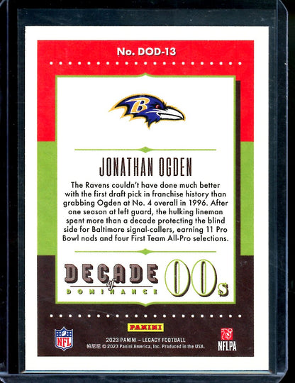 2023 Panini Legacy Jonathan Ogden Decade of Dominance Purple /10 Ravens