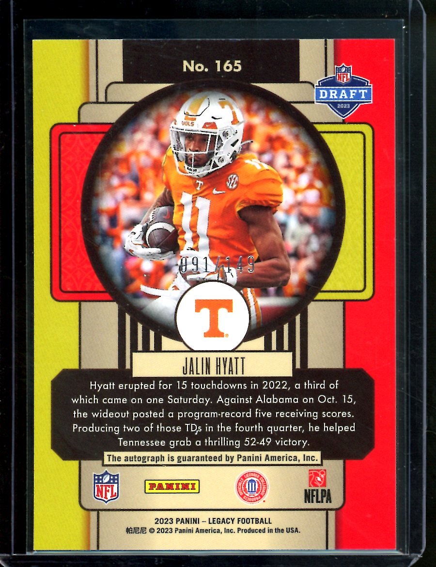 2023 Panini Legacy Jalin Hyatt Rookie Auto /149 Giants - Trading Card Market