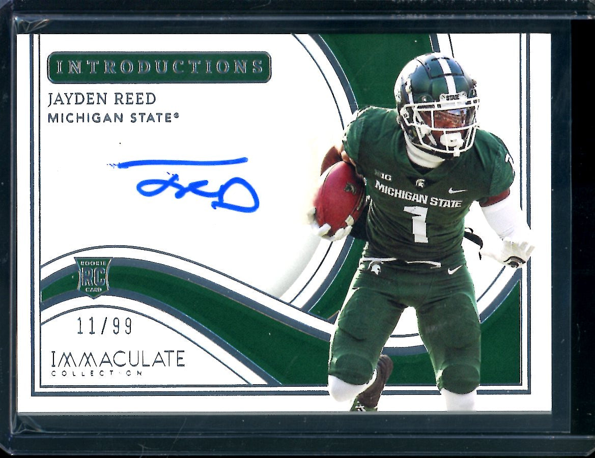 2023 Panini Immaculate Collegiate Jayden Reed Rookie Introductions Auto /99 Michigan State