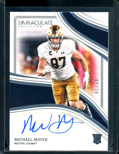 2023 Panini Immaculate Collegiate Michael Mayer Rookie Auto /99 Notre Dame - Trading Card Market