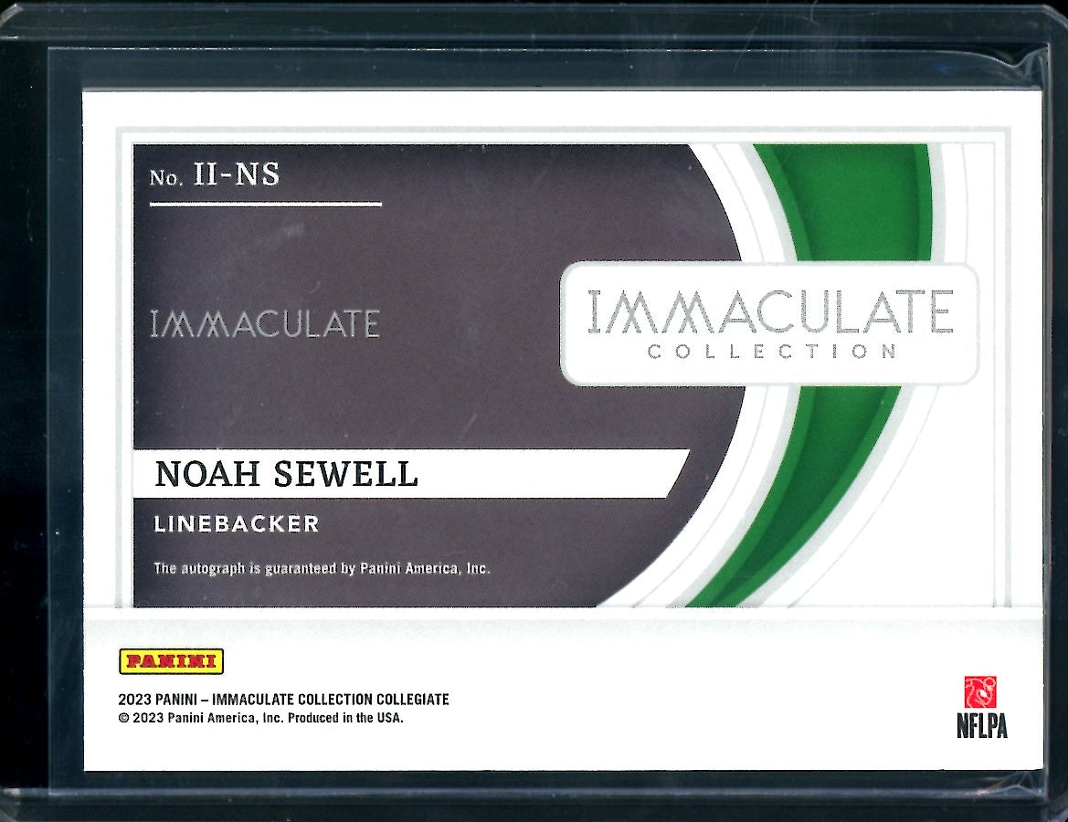 2023 Panini Immaculate Collegiate Noah Sewell Rookie Introductions Auto Red /49 Oregon