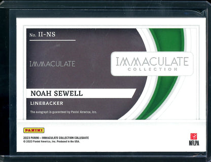 2023 Panini Immaculate Collegiate Noah Sewell Rookie Introductions Auto Red /49 Oregon