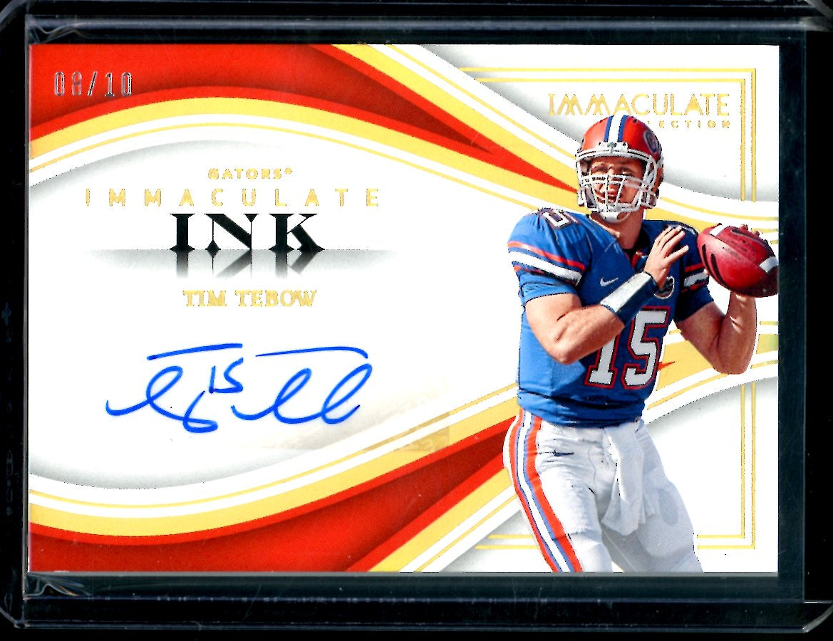2023 Panini Immaculate Collegiate Tim Tebow Immaculate Ink Auto Gold /10 Florida