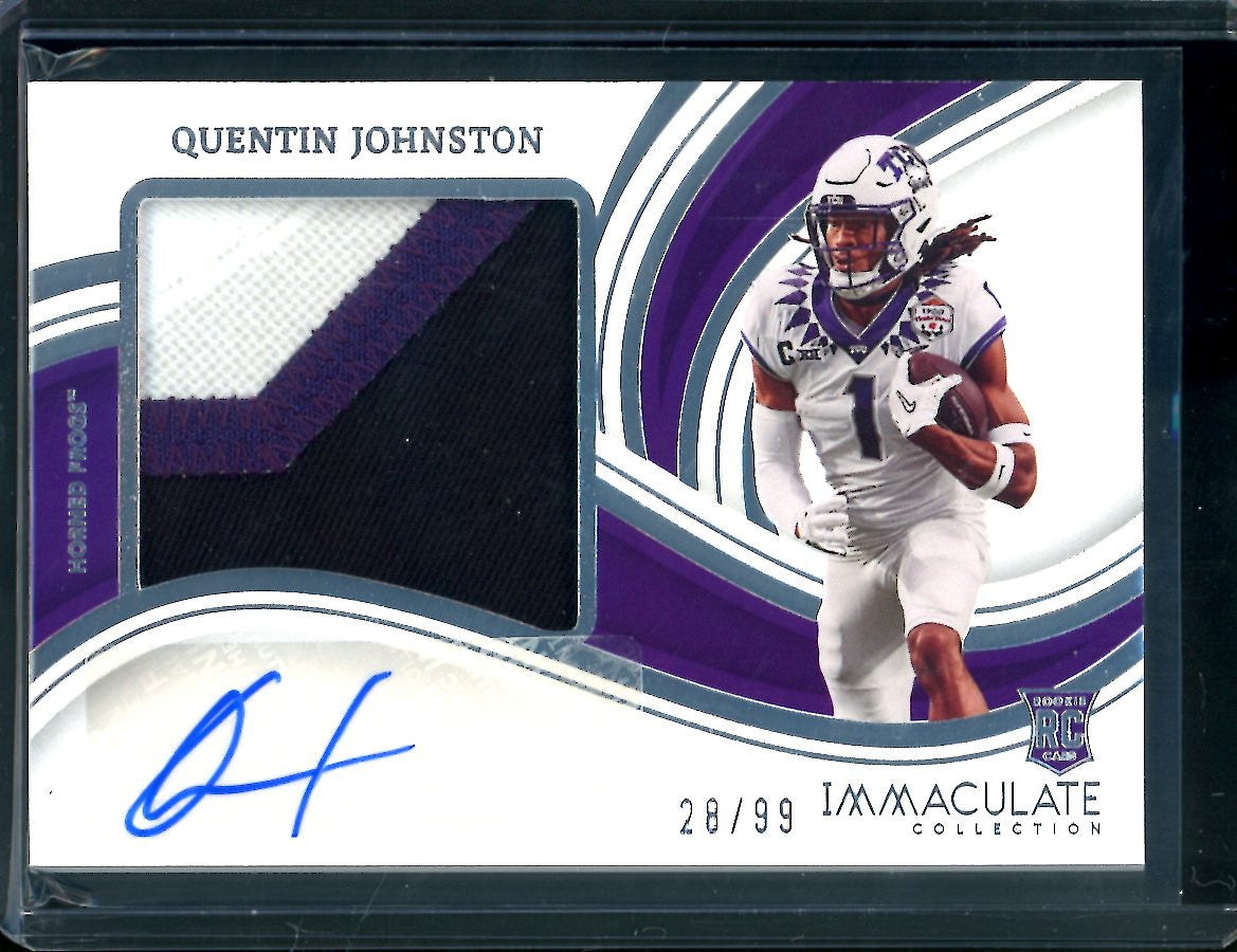 2023 Panini Immaculate Collegiate Quentin Johnston Rookie RPA /99 TCU