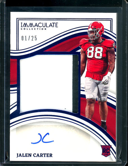 2023 Panini Immaculate Collegiate Jalen Carter Rookie RPA Blue /25 Georgia