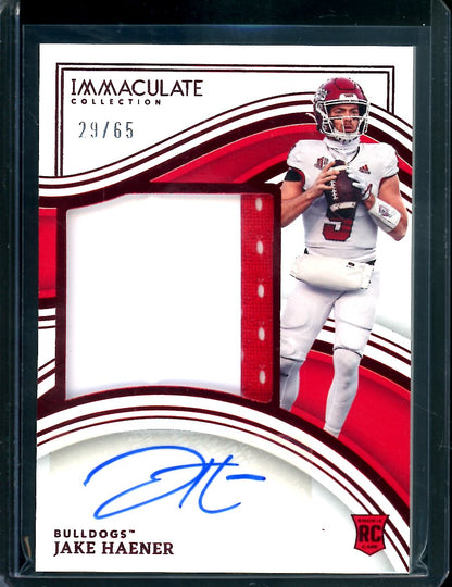 2023 Panini Immaculate Collegiate Jake Haener Rookie RPA Red /65 Fresno State