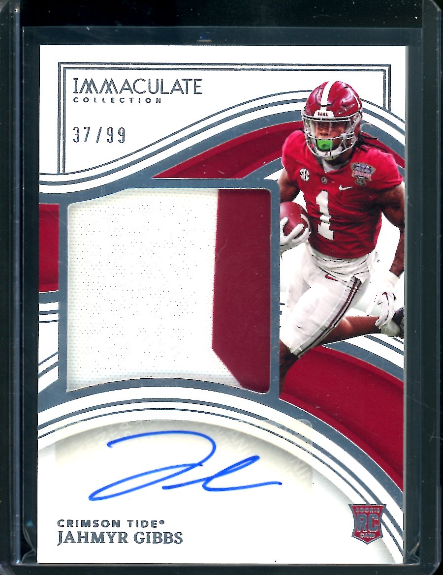 2023 Panini Immaculate Collegiate Jahmyr Gibbs Rookie RPA /99 Alabama