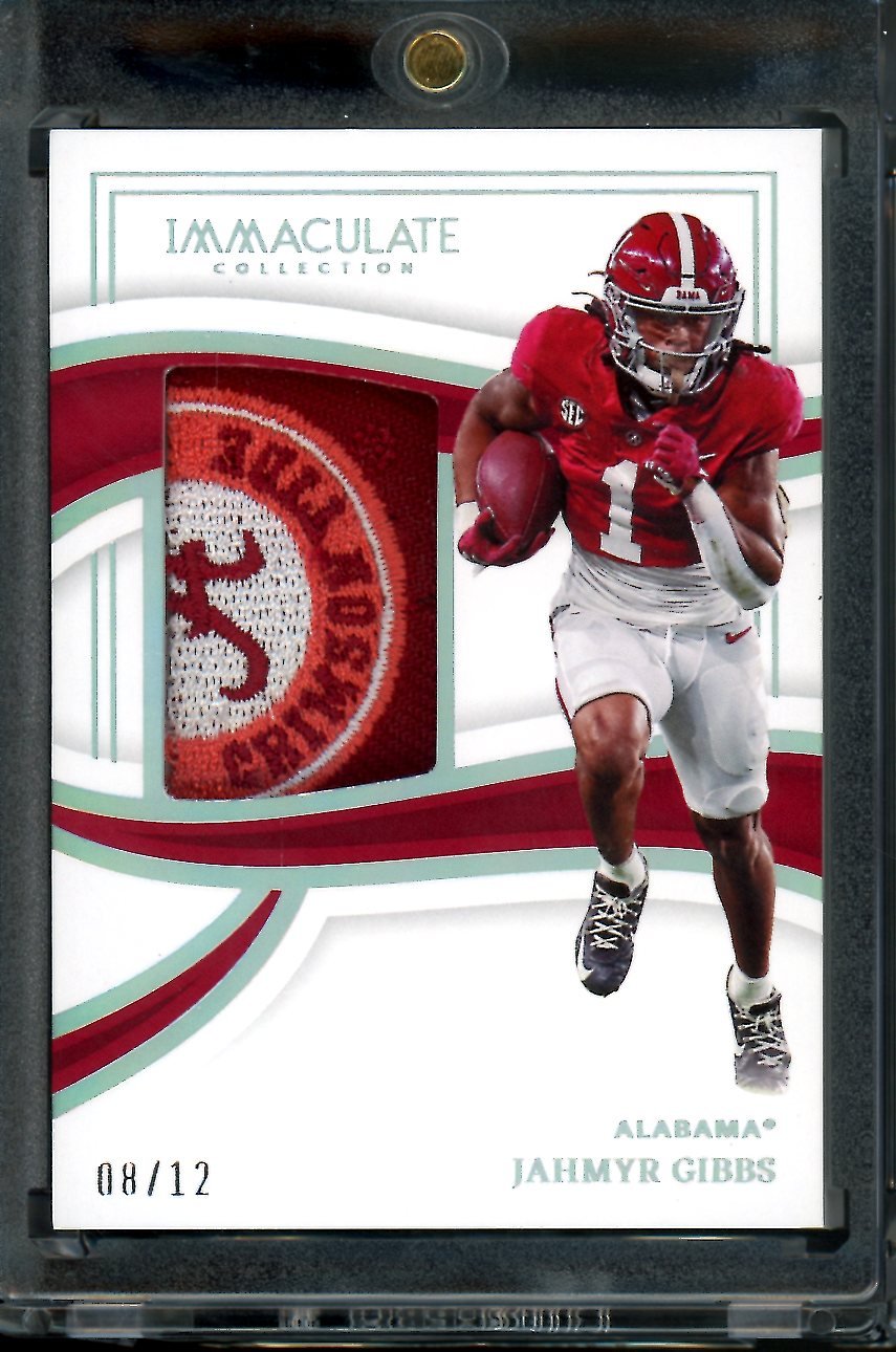 2023 Panini Immaculate Collegiate Jahmyr Gibbs Rookie Jumbo Patch /12 Alabama