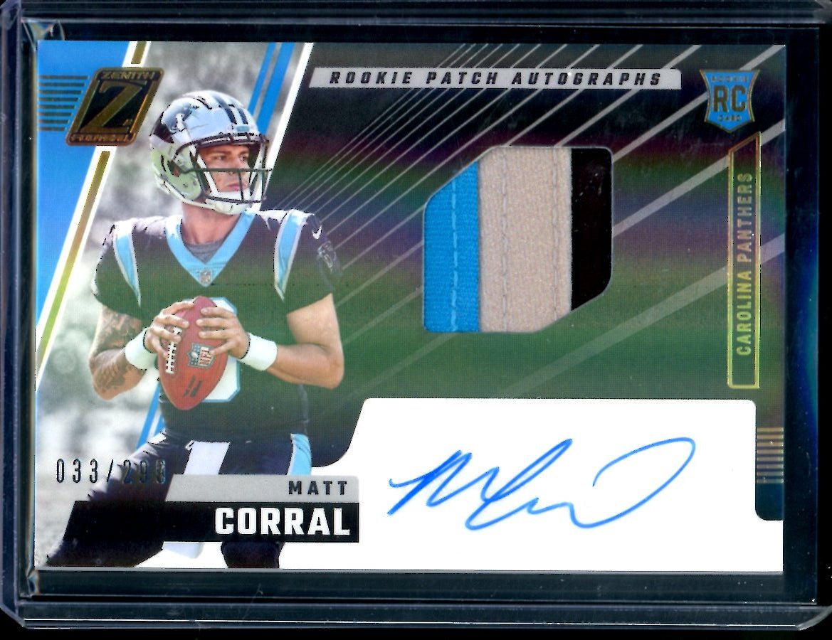 2022 Panini Zenith Matt Corral Rookie RPA /299 Panthers - Trading Card Market