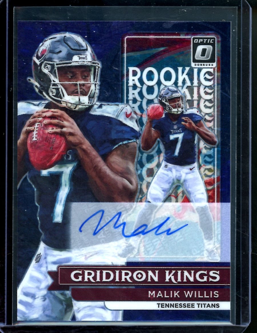 2022 Panini Optic Malik Willis Rookie Gridiron Kings Auto Purple /25 Titans