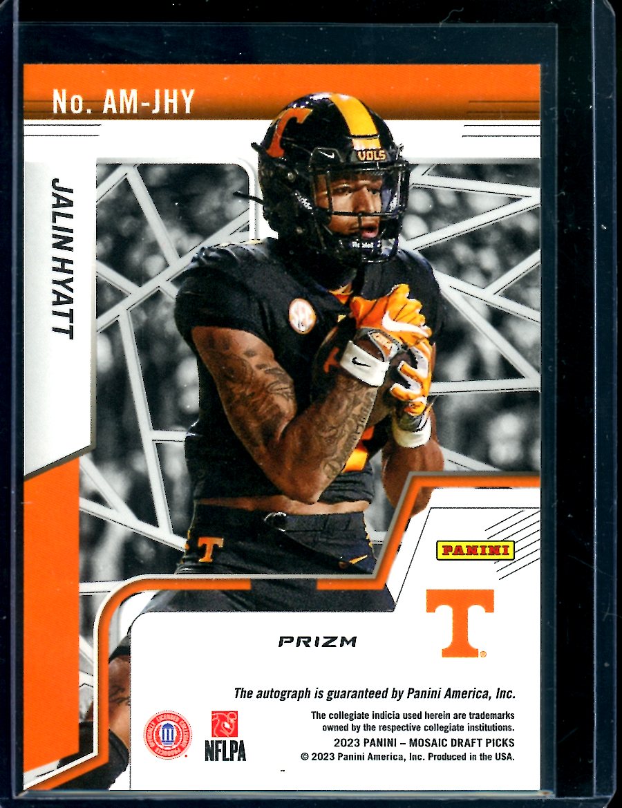 2023 Panini Mosaic Draft Picks Jalin Hyatt Rookie Auto Tennessee