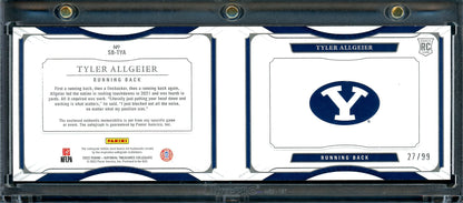 2022 Panini National Treasures Collegiate Tyler Allgeier Rookie Booklet RPA /99 BYU