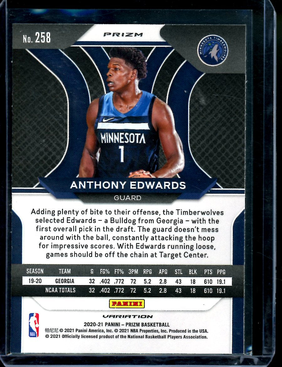 2020-21 Panini Prizm Anthony Edwards Rookie Variation Disco Timberwolves