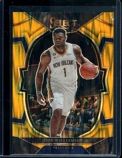 2022-23 Panini Select Zion Williamson Gold Shimmer /10 Pelicans
