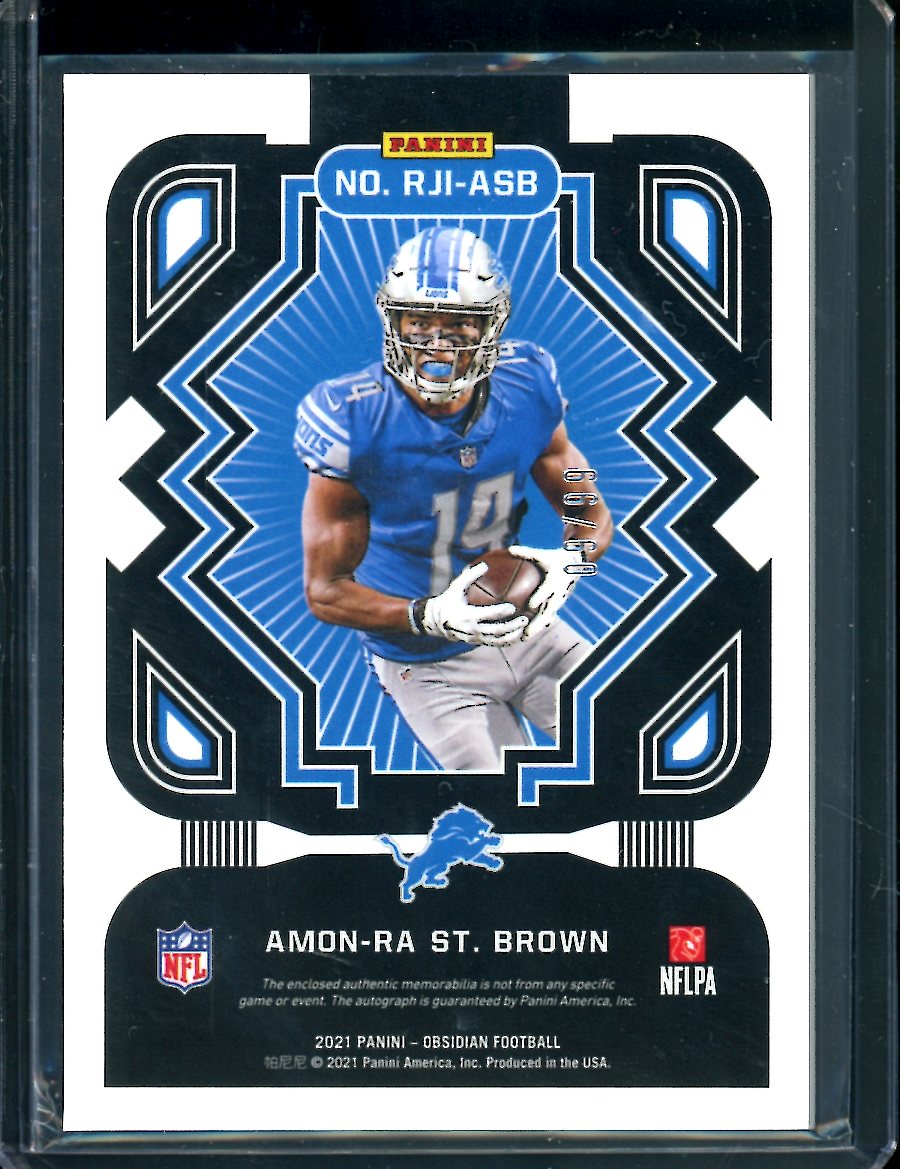 2021 Panini Obsidian Amon-Ra St. Brown Rookie RPA /99 Lions