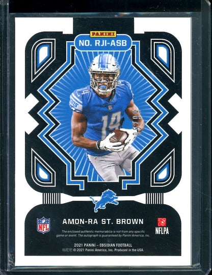 2021 Panini Obsidian Amon-Ra St. Brown Rookie RPA /99 Lions