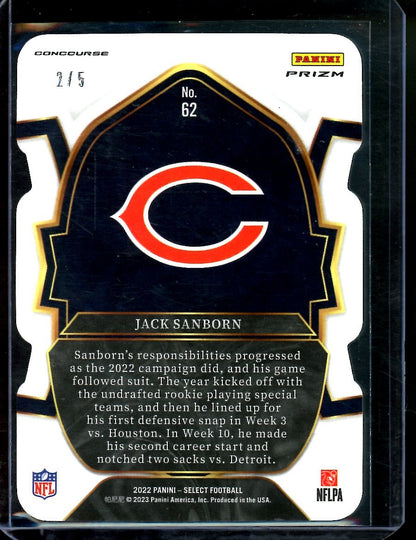 2022 Panini Select Jack Sanborn Rookie Green /5 Bears - Trading Card Market