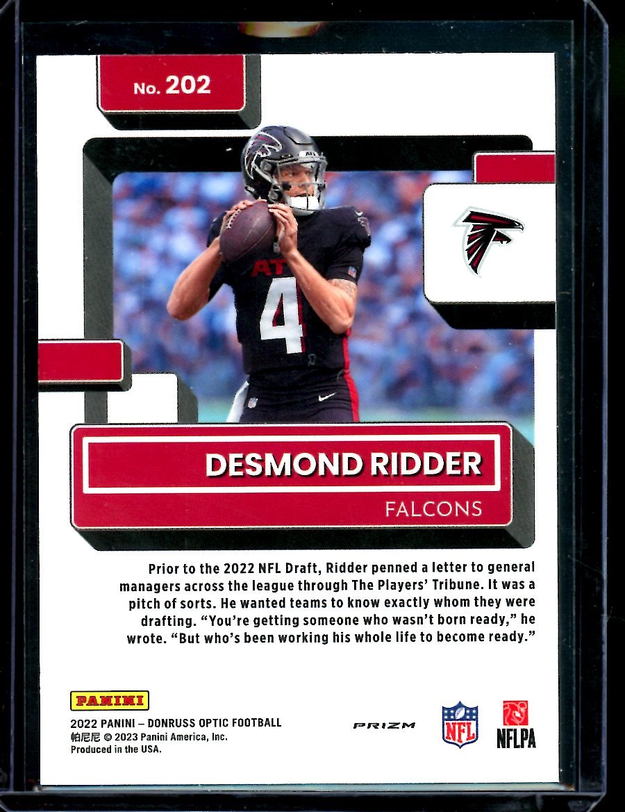 2022 Panini Optic Desmond Ridder Rookie Flames SSP Falcons - Trading Card Market