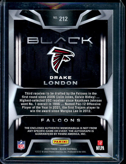 2022 Panini Black Drake London Rookie RPA /25 Falcons - Trading Card Market