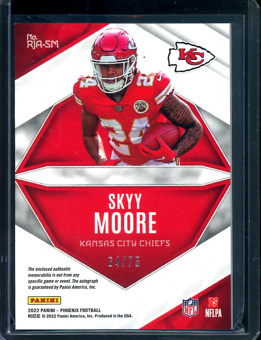 2022 Panini Phoenix Skyy Moore Rookie RPA Yellow /75 Chiefs