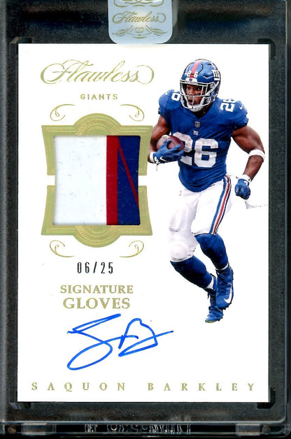 2018 Panini Flawless Saquon Barkley Rookie RPA Signature Gloves /25 Giants