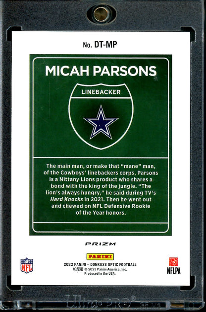 2022 Panini Optic Micah Parsons Downtown SSP Cowboys