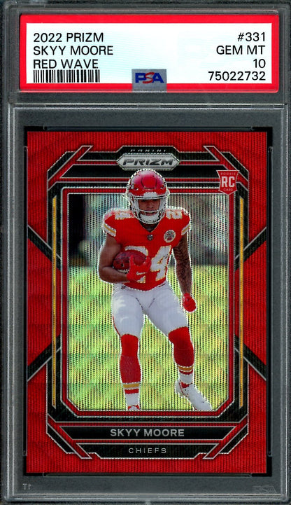 2022 Panini Prizm Skyy Moore Rookie Red Wave /149 PSA 10 Chiefs