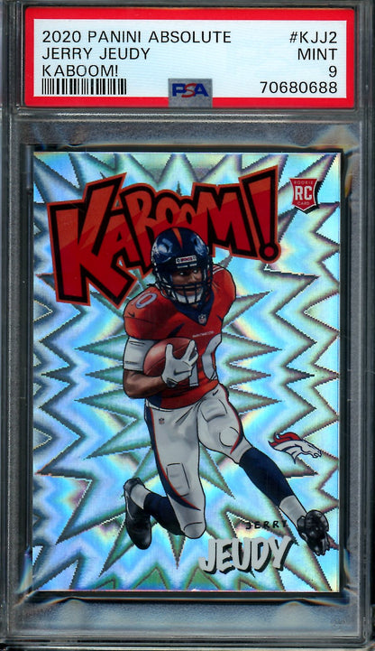 2020 Panini Absolute Jerry Jeudy Rookie Kaboom SSP PSA 9 Broncos