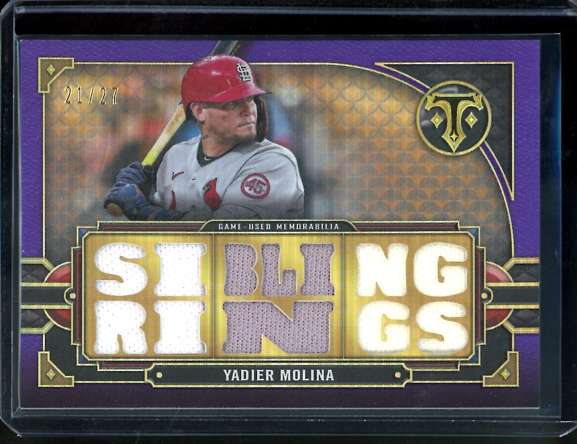 2022 Topps Triple Threads Yadier Molina Sibling Rings Patch /27 Cardinals