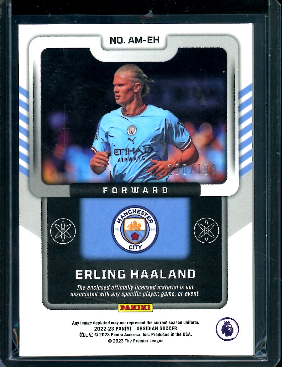 2022-23 Panini Obsidian Erling Haaland Atomic Patch /199 Manchester Ci –  Trading Card Market