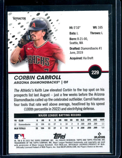 2023 Topps Prestine Corbin Carroll Rookie Refractor Diamondbacks