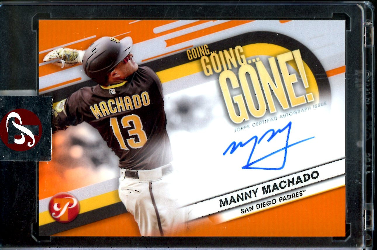 2023 Topps Prestine Manny Machado Going Going Gone Auto Orange /25 Padres