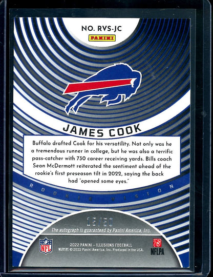 2022 Panini Illusions James Cook Rookie Vision Auto Black /50 Bills