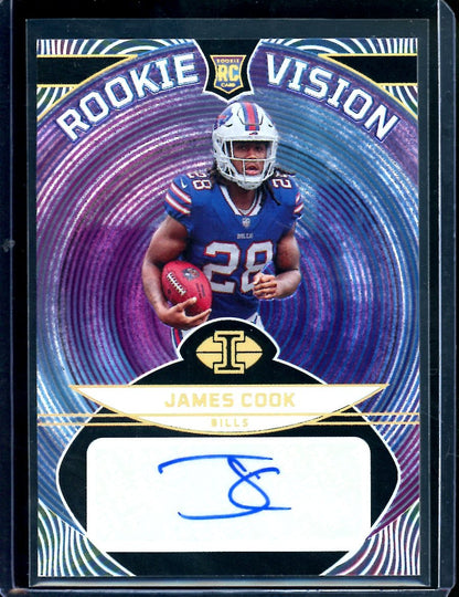 2022 Panini Illusions James Cook Rookie Vision Auto Black /50 Bills