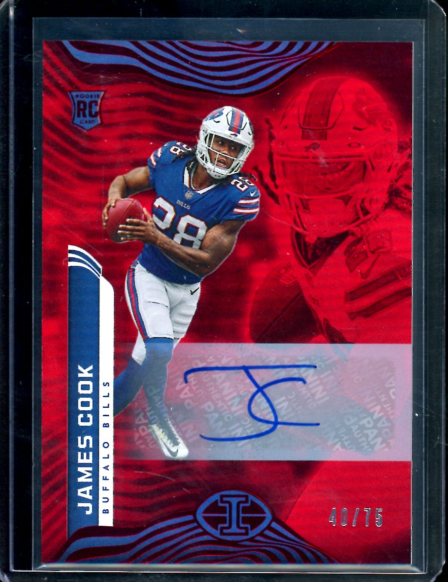 2022 Panini Illusions James Cook Rookie Auto Red /75 Bills