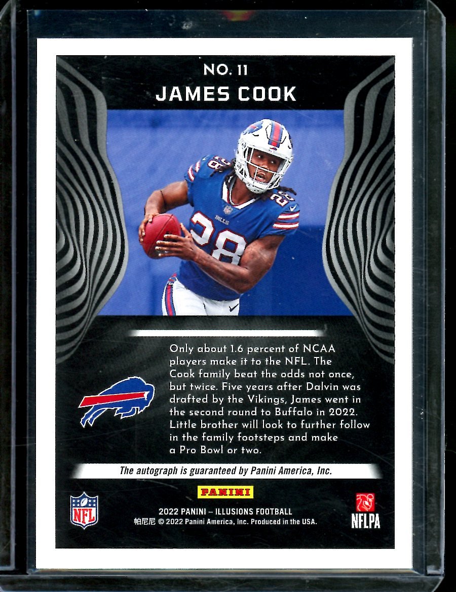 2022 Panini Illusions James Cook Rookie Auto Black Ice /25 Bills - Trading Card Market