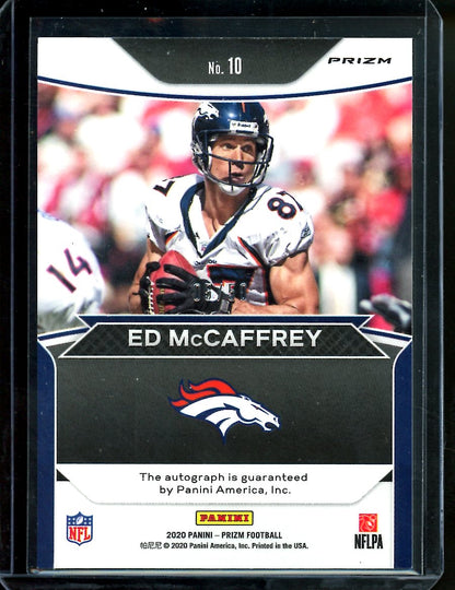 2020 Panini Prizm Ed McCaffrey Flashback Auto Blue Ice /50 Broncos