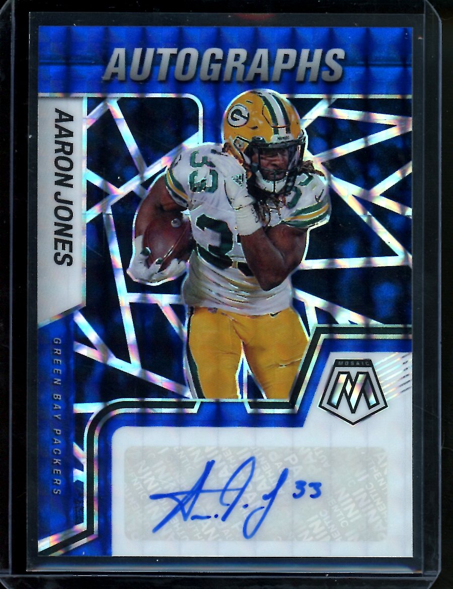 2022 Panini Mosaic Aaron Jones Auto Blue /49 Packers