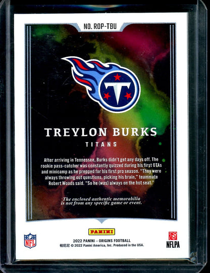 2022 Panini Origins Treylon Burks Rookie Patch /25 Titans - Trading Card Market