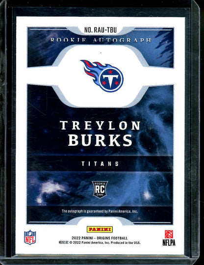 2022 Panini Origins Treylon Burks Rookie Auto /49 Titans