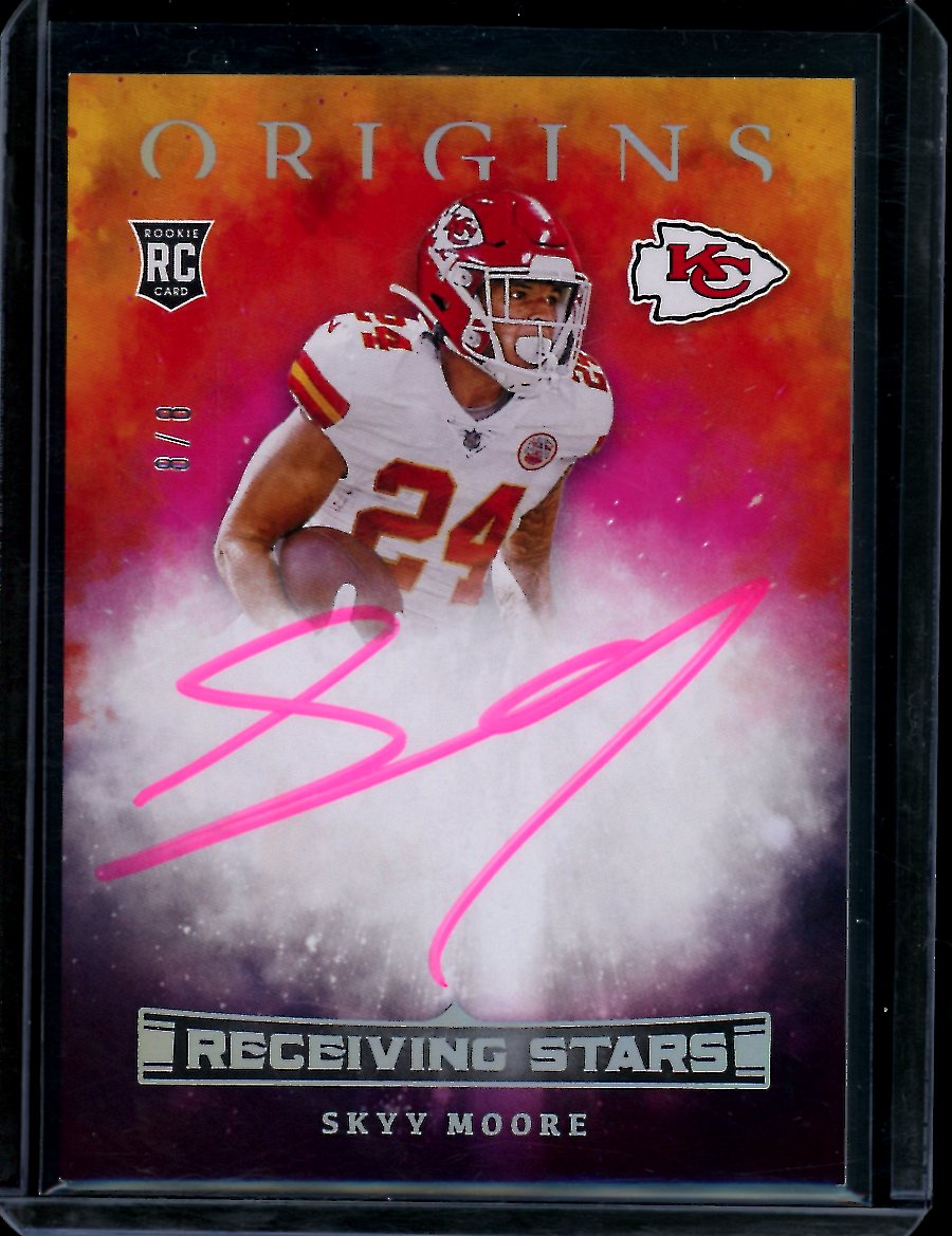 2022 Panini Origins Skyy Moore Rookie Receiving Stars Auto /8 Chiefs