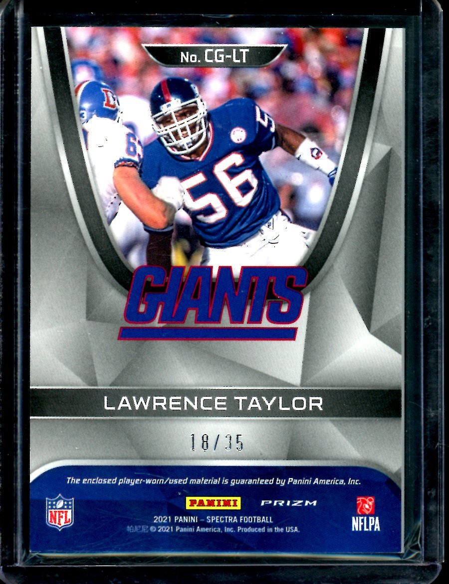 2021 Panini Spectra Lawrence Taylor Championship Gear Patch /35 Giants - Trading Card Market