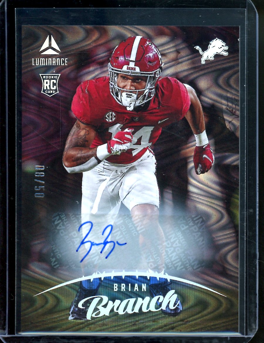 2023 Panini Luminance Brian Branch Rookie Auto /50 Lions