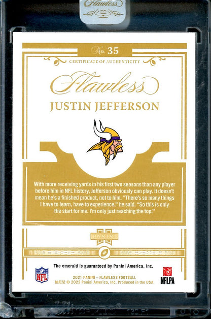 2021 Panini Flawless Justin Jefferson Emerald /5 Vikings - Trading Card Market