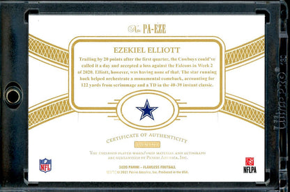 2020 Panini Flawless Ezekiel Elliott Patch Auto Red /5 Cowboys - Trading Card Market